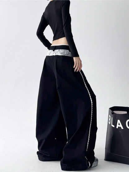 Y2K/Korean Street/Race Wide-Leg Pants【w002602001】