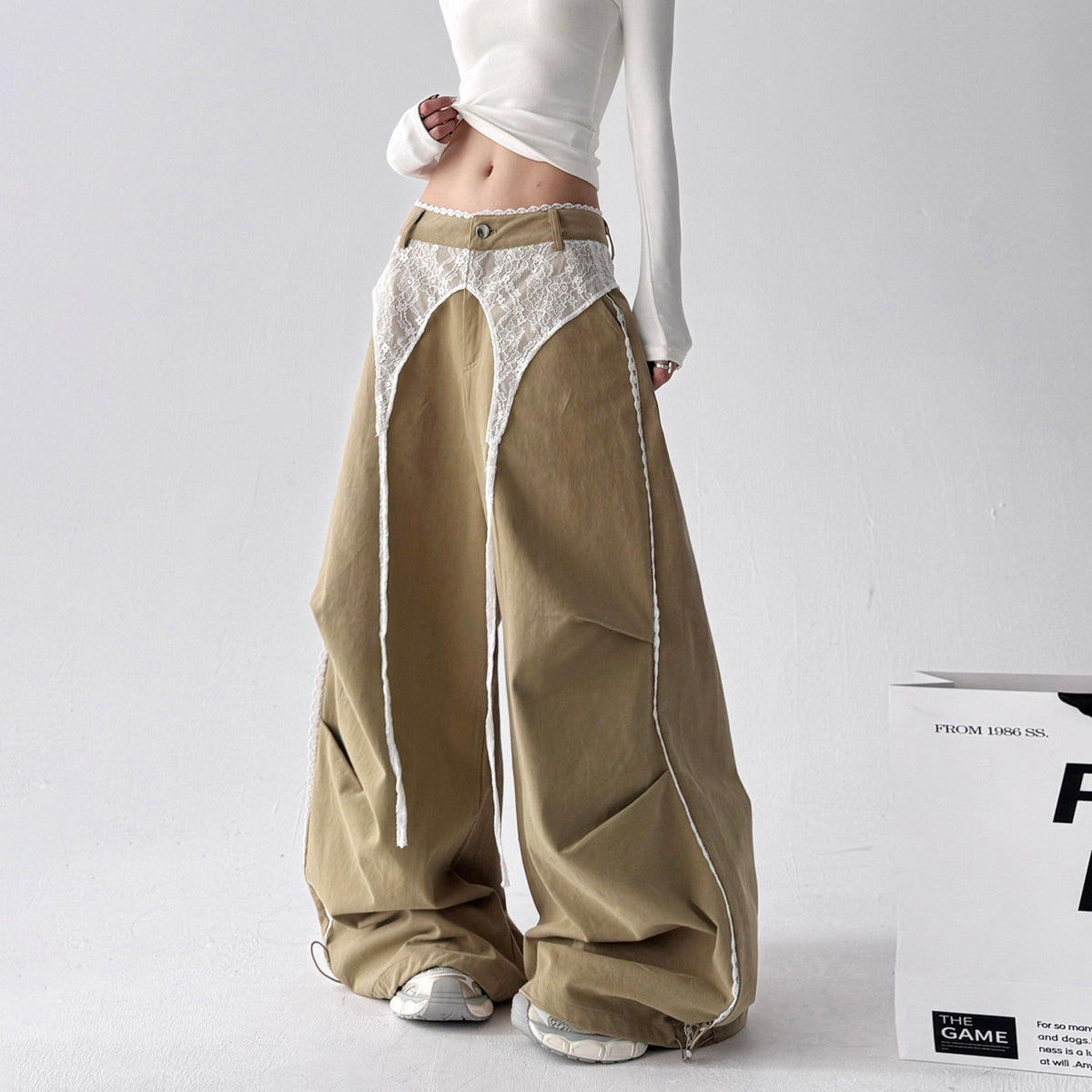 Y2K/Korean Street/Race Wide-Leg Pants【w002602001】